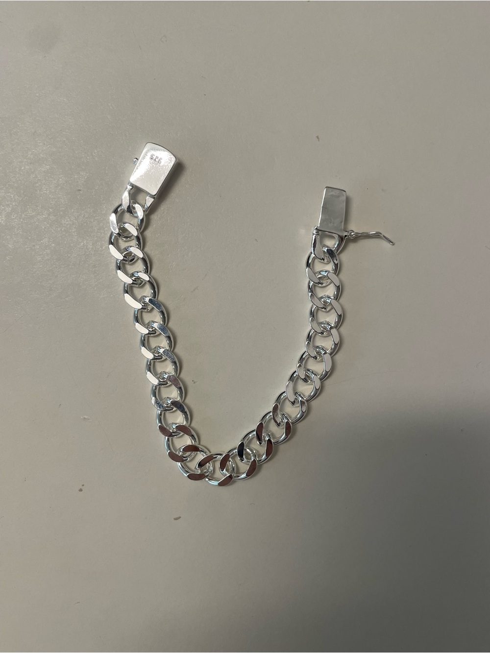 Men's Silver Chain Bracelet - Classic Cuban Link